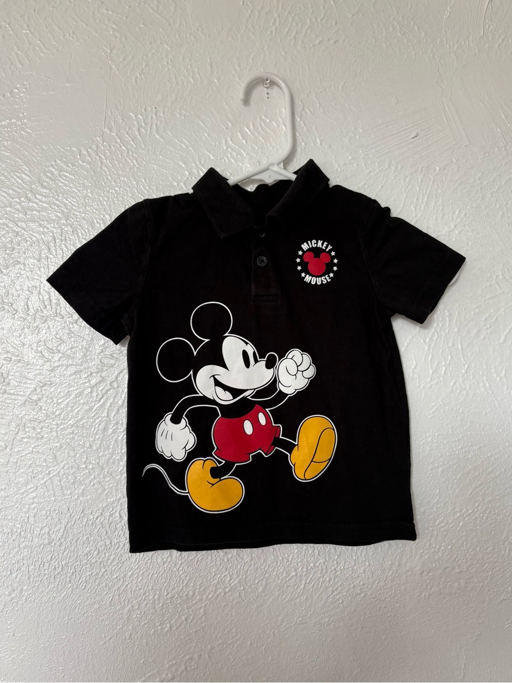 Disney Black Polo Shirt with Mickey Graphic